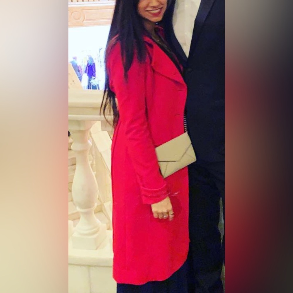 BCBG Red Peacoat Size Small